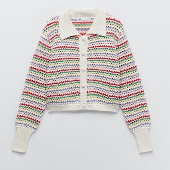 Zara Sweaters - Rainbow Knit Cardigan